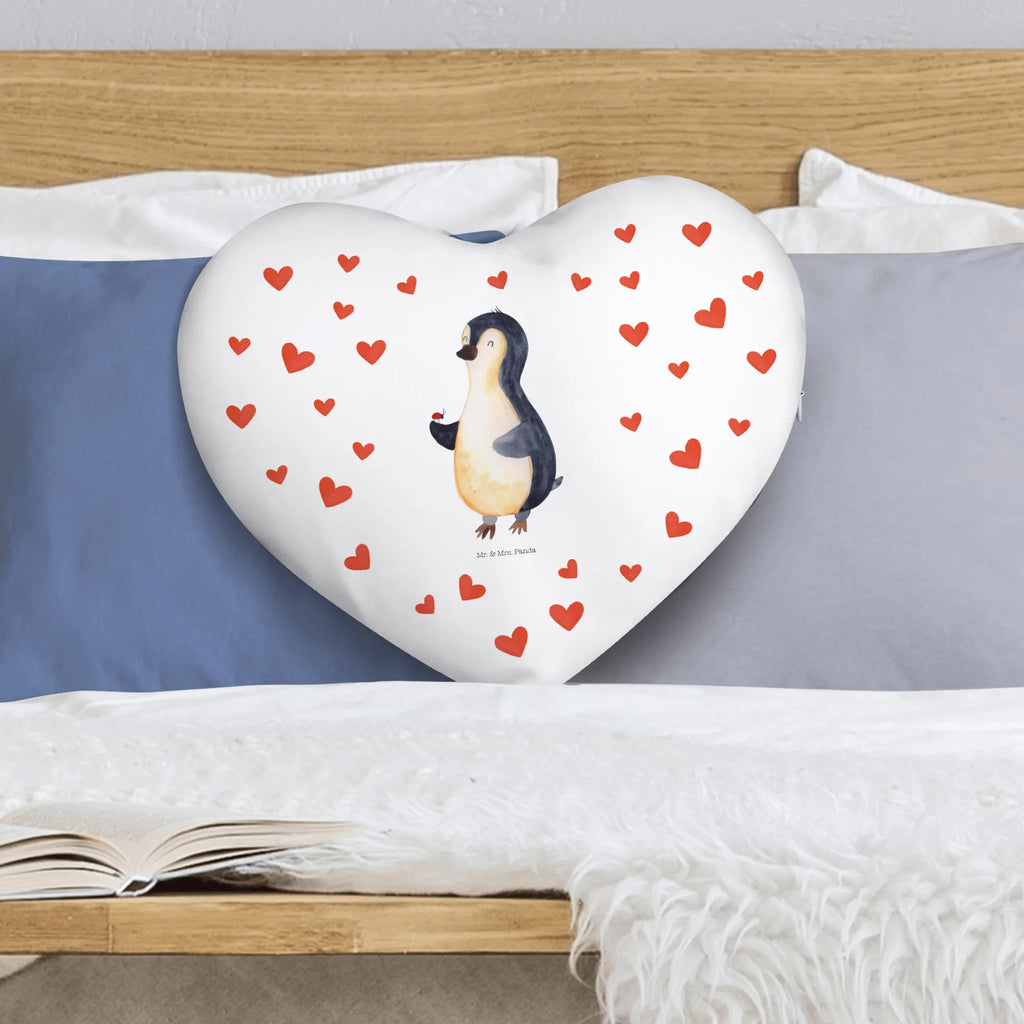 Heart cushion Penguin ladybug Penguin, North Pole, Winter, Penguins, joy, joy of life, wonder, love, penguins, happiness, ladybird