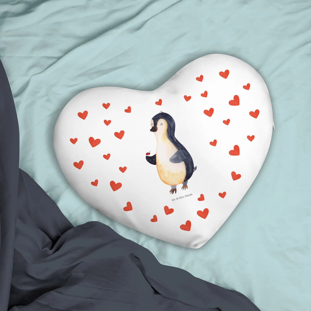 Heart cushion Penguin ladybug Penguin, North Pole, Winter, Penguins, joy, joy of life, wonder, love, penguins, happiness, ladybird