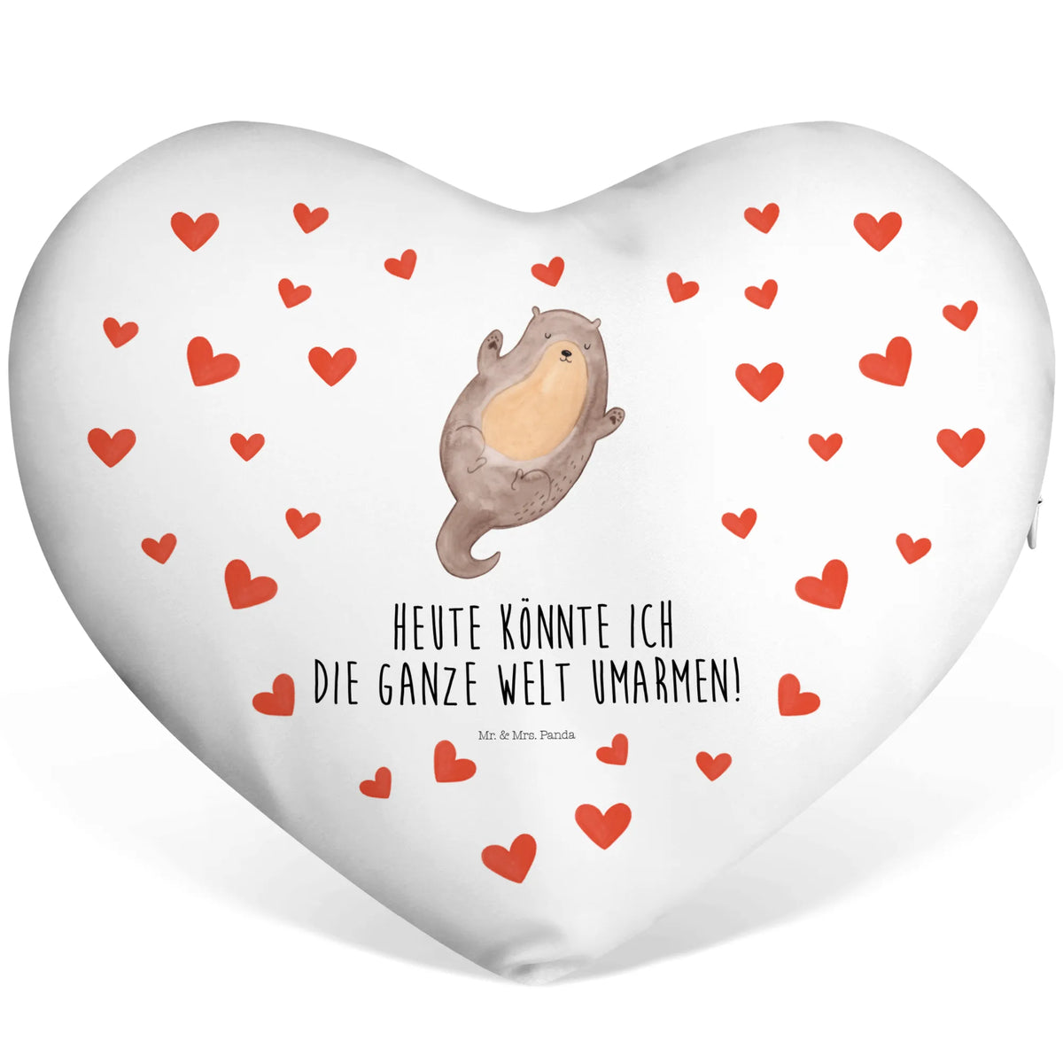 Heart cushion otter Embrace otter, marten, sea otter, European otter, water mammal, aquatic animal, baby otter, predator, water, otter gifts, animal lover, gift ideas for animal lovers, animal, mammal, water animal, gifts for people in love, Otter Sea Otter Lake Otter