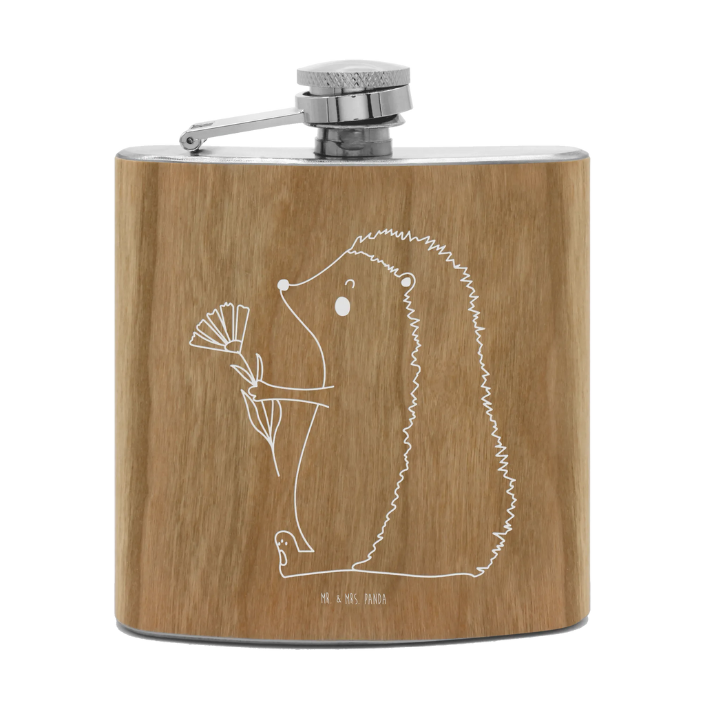 Hipflask Hedgehog Flower small animals, cute, funny, cute animal motives, hand drawn, small world, funny sayings, good mood, happy, gifts, gift ideas, special gifts, animal lover, card, recovery wishes, illness, visit, get well soon, hospital, sick, hedgehog