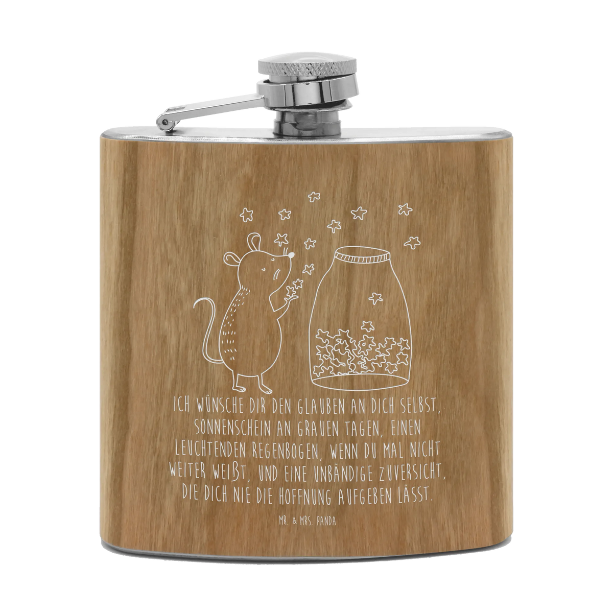 Hipflask Mouse Stars card, gift ideas, gifts, small animals, cute, cute animal motives, hand drawn, funny sayings, good mood, special gifts, animal lover, baptism, birthday, pregnancy, Mouse, child, stars, child birthday, birth, baptism gift, wish, first child, hope