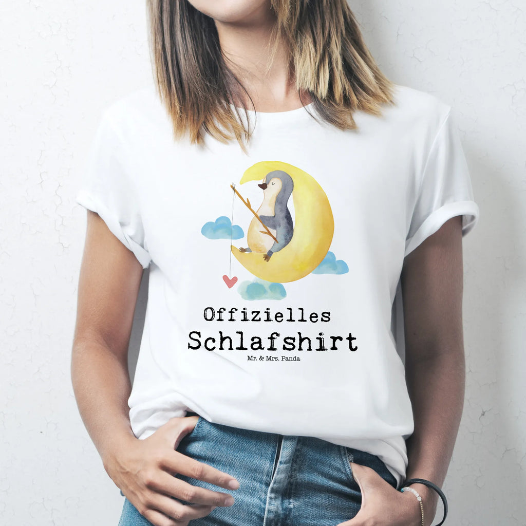 T-Shirt Standard Schlafshirt Pinguin Mond Shirt, Tshirt, Party, T-Shirt, T-Shirt mit Spruch, Damen, Sprüche, Schlafshirt, Geburstag, Junggesellenabschied, Herrn, Jubiläum, Lustiges T-Shirt, Frauen, Nachthemd, Männer, Pinguin
