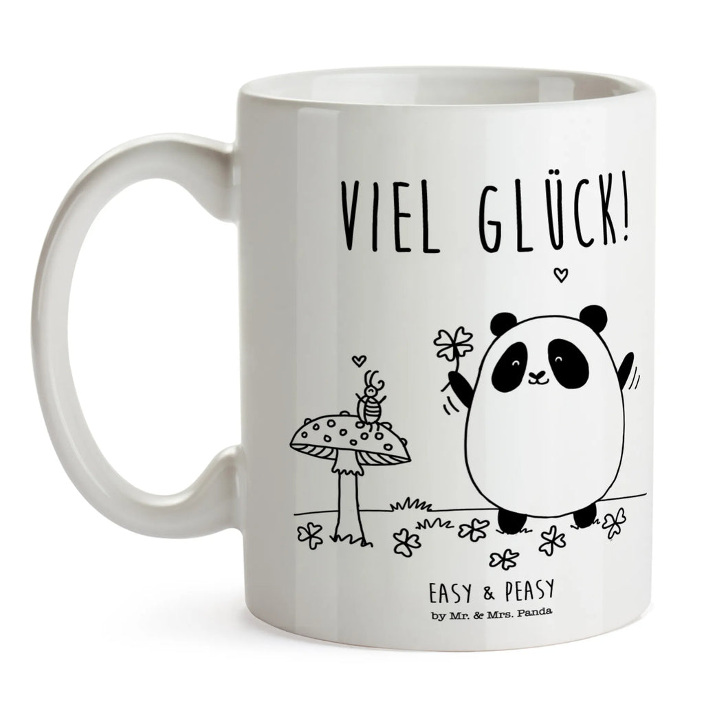 Tasse Easy & Peasy Viel Glück Bürotasse, Tasse, Teetasse, Tasse mit Zitaten, Tasse mit Motiven, Geschenktasse, Kaffeetasse, Porzellantasse, Keramiktasse