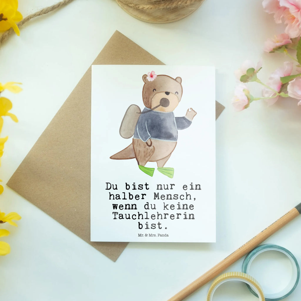 Greetings card Dive Instructor Heart greeting card, invitation card, birthday card, wedding card, folding card, gift, gift idea, best, farewell gift, passing exam, anniversary, retirement, promotion, job start, sayings, funny, profession