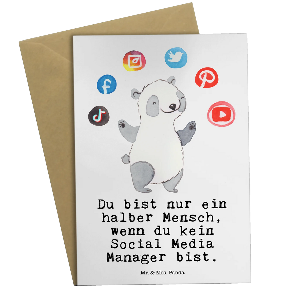 Grußkarte Social Media Manager Herz Klappkarte, Glückwunschkarte, Grußkarte, Hochzeitskarte, Karte, Ansichtskarten, Einladungskarte, Geburtstagskarte, Beruf, Ausbildung, Jubiläum, Abschied, Rente, Kollege, Kollegin, Geschenk, Schenken, Arbeitskollege, Mitarbeiter, Firma, Danke, Dankeschön