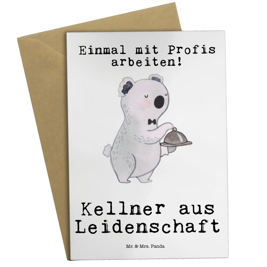 Grußkarte Kellner aus Leidenschaft Ansichtskarten, Karte, Geburtstagskarte, Einladungskarte, Glückwunschkarte, Klappkarte, Hochzeitskarte, Grußkarte, Beruf, Ausbildung, Jubiläum, Abschied, Rente, Kollege, Kollegin, Geschenk, Schenken, Arbeitskollege, Mitarbeiter, Firma, Danke, Dankeschön, Ober, Servicekraft, Restaurant, Kellner