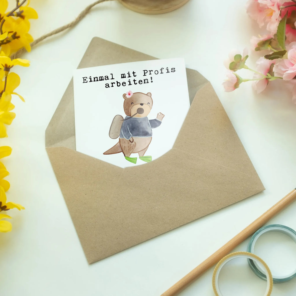 Grußkarte Tauchlehrerin aus Leidenschaft Karte, Grußkarte, Einladungskarte, Geburtstagskarte, Klappkarte, Ansichtskarten, Glückwunschkarte, Hochzeitskarte, Beruf, Ausbildung, Jubiläum, Abschied, Rente, Kollege, Kollegin, Geschenk, Schenken, Arbeitskollege, Mitarbeiter, Firma, Danke, Dankeschön