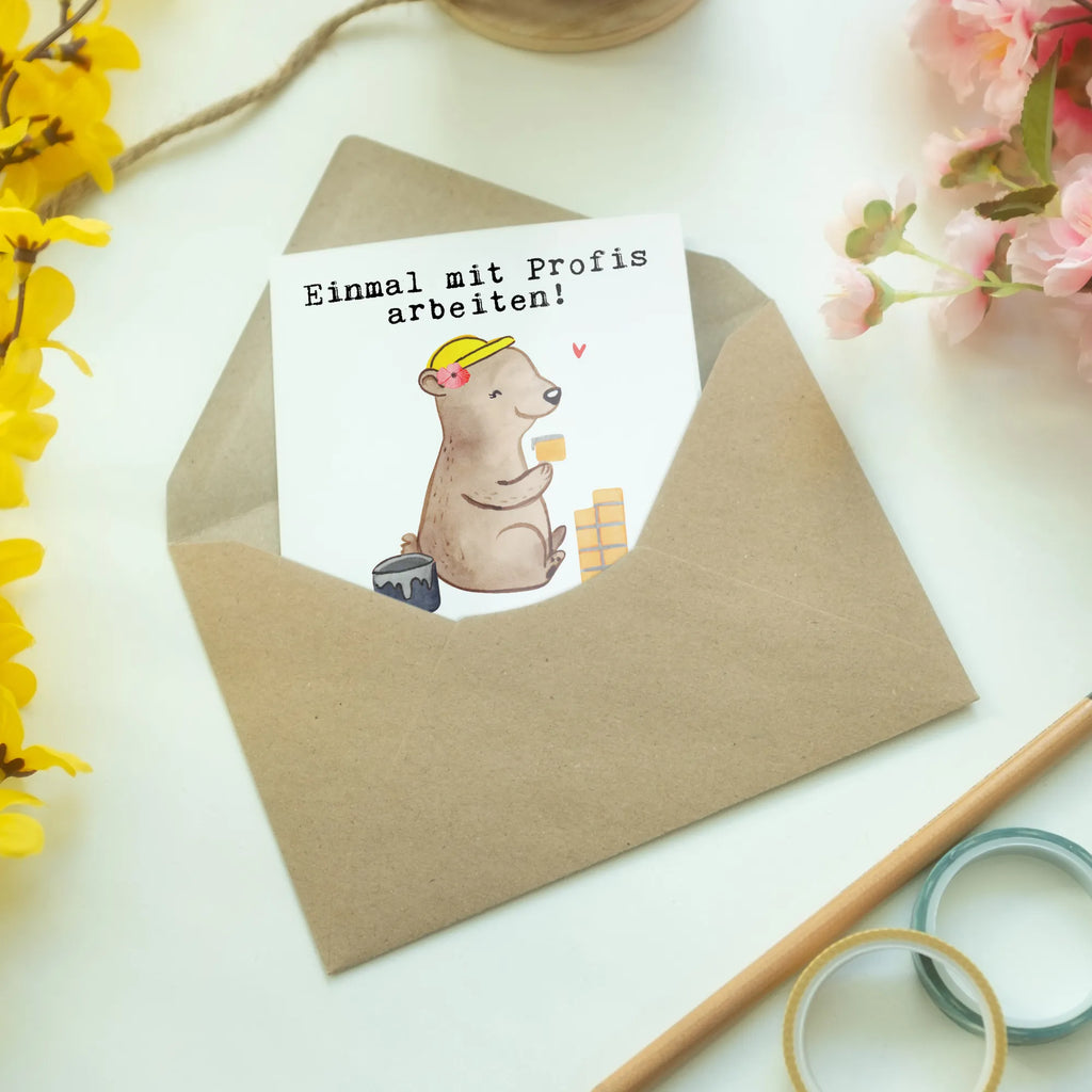 Grußkarte Maurerin aus Leidenschaft Klappkarte, einladungskarten, Beileidskarte, kommunionskarte, osterkarten, osterkarte, Grußkarte, Glückwunschkarte, valentinstagskarte, jubiläumskarte, hochzeitskarten, spruchkarte, vatertagskarte, genesungskarte, babykarte, Motivkarte, Grußkarten, weihnachtskarten, abiturkarte, firmungskarte, glückwunschkarten, neujahrskarte, dankeskarten, Geschenk, Schenken, Jubiläum, Danke, Dankeschön, Beruf, Ausbildung, Abschied, Rente, Kollege, Kollegin, Arbeitskollege, Mitarbeiter, Firma, Maurerin, Gesellenprüfung, Handwerkerin, Maurermeisterin, Maurerbetrieb