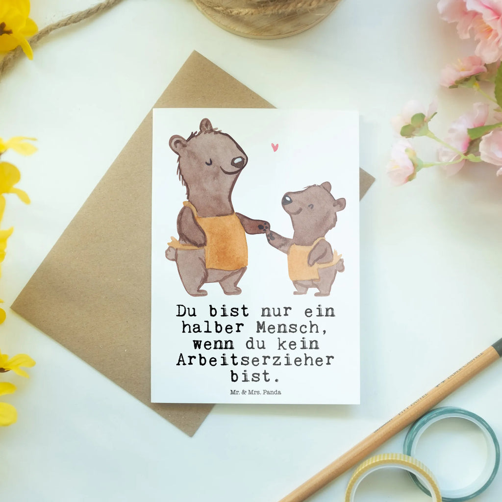 Greetings card work educator heart Geburtstagskarte, Ansichtskarten, Einladungskarte, Karte, Glückwunschkarte, Grußkarte, Hochzeitskarte, Klappkarte, Beruf, Ausbildung, Jubiläum, Abschied, Rente, Kollege, Kollegin, Geschenk, Schenken, Arbeitskollege, Mitarbeiter, Firma, Danke, Dankeschön, Studium, Arbeitspädagoge, Arbeitserzieher