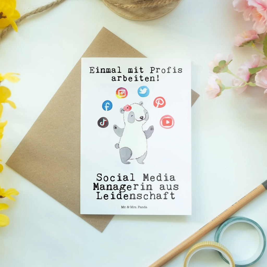 Greetings card Social Media Manager Passion greeting card, birthday card, folding card, wedding card, invitation card, gift, gift idea, best, farewell gift, passing exam, anniversary, retirement, promotion, job start, sayings, funny, profession