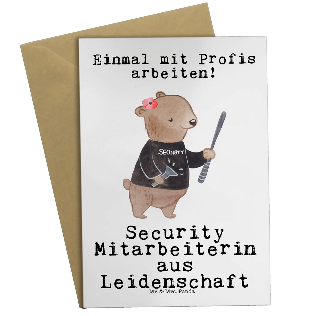 Greetings card Security Guard Passion greeting card, birthday card, invitation card, folding card, wedding card, gift, gift idea, best, farewell gift, passing exam, anniversary, retirement, promotion, job start, sayings, funny, profession