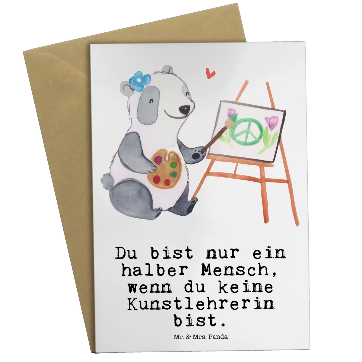 Grußkarte Kunstlehrerin Herz