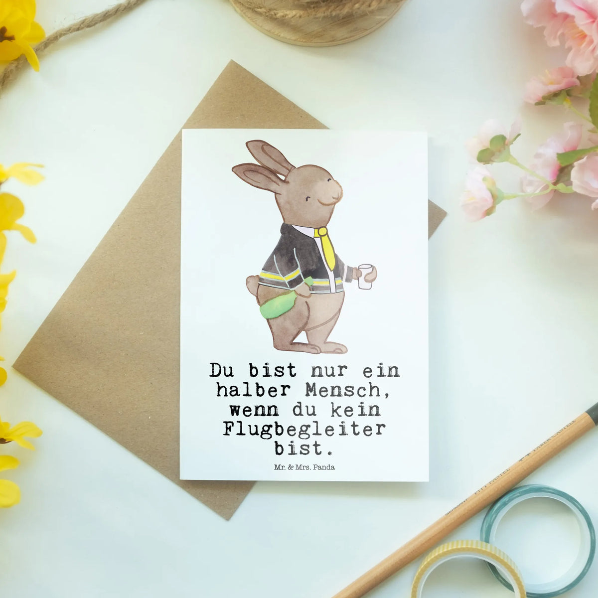 Grußkarte Flugbegleiter Herz