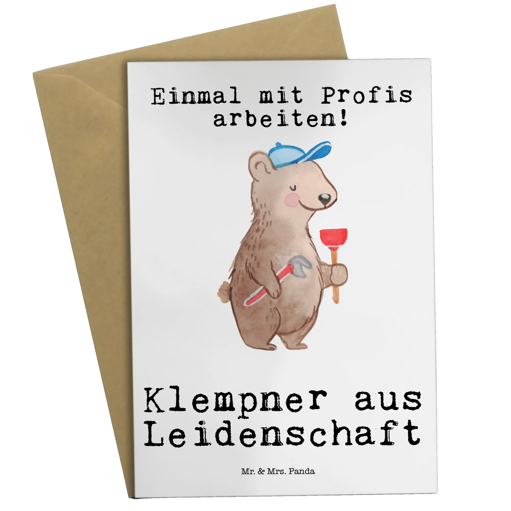 Grußkarte Klempner aus Leidenschaft Hochzeitskarte, Klappkarte, Geburtstagskarte, Glückwunschkarte, Karte, Grußkarte, Ansichtskarten, Einladungskarte, Beruf, Ausbildung, Jubiläum, Abschied, Rente, Kollege, Kollegin, Geschenk, Schenken, Arbeitskollege, Mitarbeiter, Firma, Danke, Dankeschön, Gesellenprüfung, Handwerker, Fachbetrieb, Meister, Bauklempner, Klempner, Sanitärinstallationen, Installateur