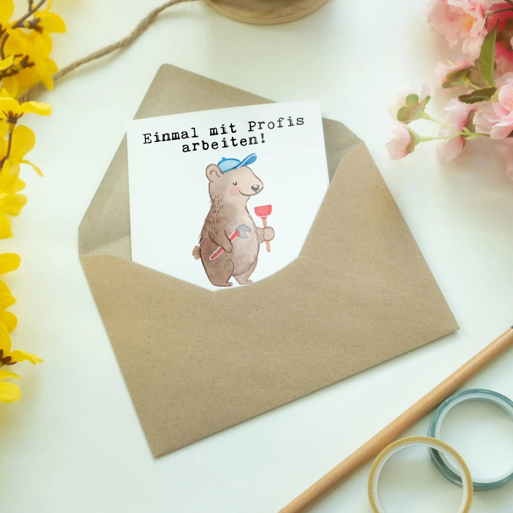 Grußkarte Klempner aus Leidenschaft Hochzeitskarte, Klappkarte, Geburtstagskarte, Glückwunschkarte, Karte, Grußkarte, Ansichtskarten, Einladungskarte, Beruf, Ausbildung, Jubiläum, Abschied, Rente, Kollege, Kollegin, Geschenk, Schenken, Arbeitskollege, Mitarbeiter, Firma, Danke, Dankeschön, Gesellenprüfung, Handwerker, Fachbetrieb, Meister, Bauklempner, Klempner, Sanitärinstallationen, Installateur