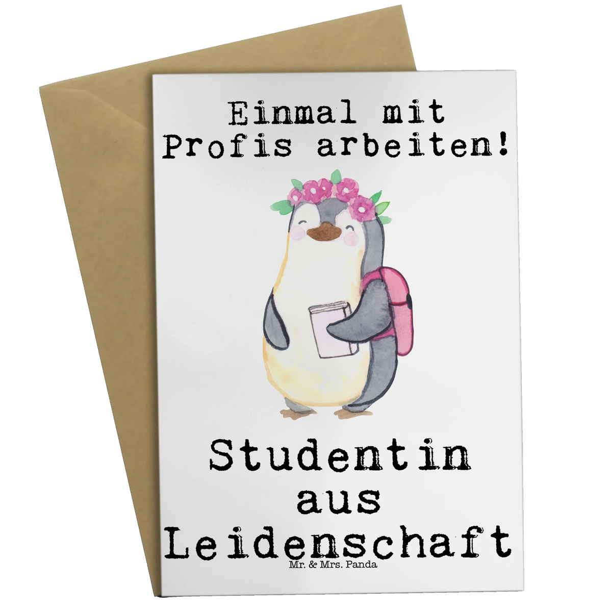 Greetings card female student Passion