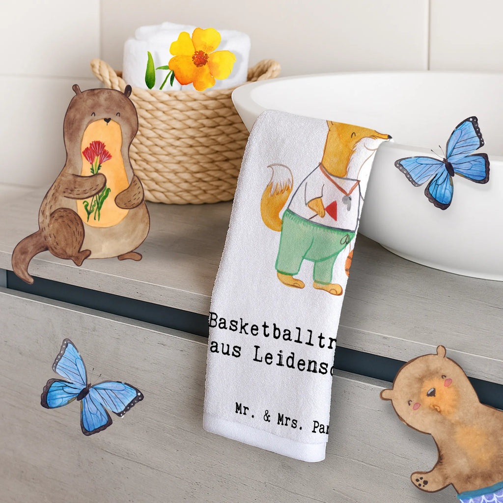 Ręcznik dla gości Trener koszykówki pasja Zawód, Wykształcenie, Jubileusz, Pożegnanie, Emerytura, Kolega, Koleżanka, Prezent, Dawać, Pracownik, Współpracownik, Firma, Dziękuję, Dziękuję bardzo