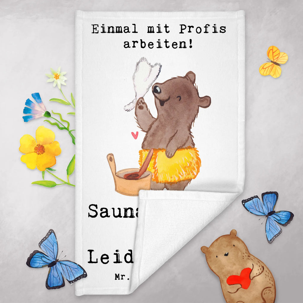 Ręcznik dla gości Mistrz sauny Pasja Zawód, Wykształcenie, Jubileusz, Pożegnanie, Emerytura, Kolega, Koleżanka, Prezent, Dawać, Pracownik, Współpracownik, Firma, Dziękuję, Dziękuję bardzo