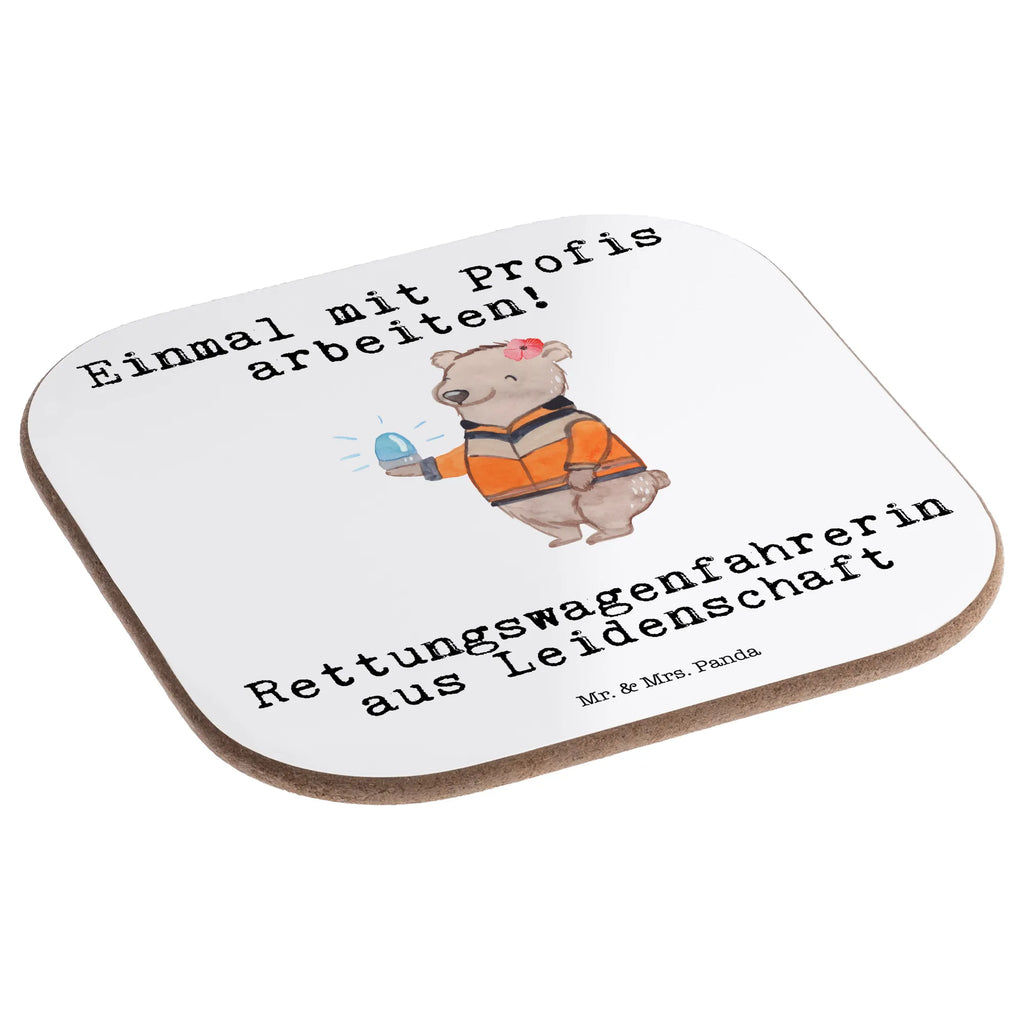 Square coaster Ambulance driver Passion presents, gift, gifts, breakfast, glass coasters, Coasters, party, gift idea, best, farewell gift, passing exam, anniversary, retirement, promotion, job start, sayings, funny, profession