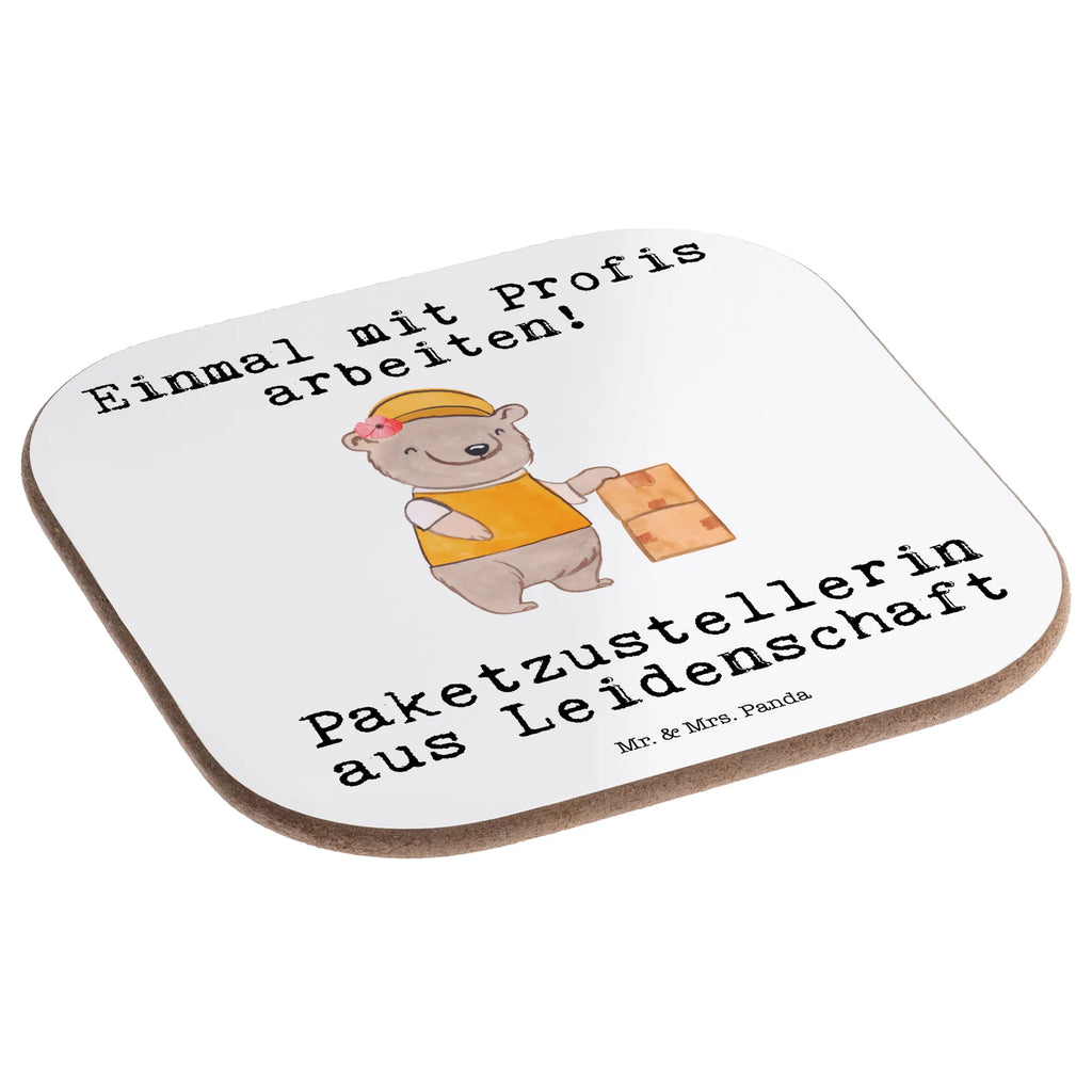 Square coaster Parcel Delivery Woman Passion breakfast, gift, party, Coasters, glass coasters, presents, gifts, gift idea, best, farewell gift, passing exam, anniversary, retirement, promotion, job start, sayings, funny, profession