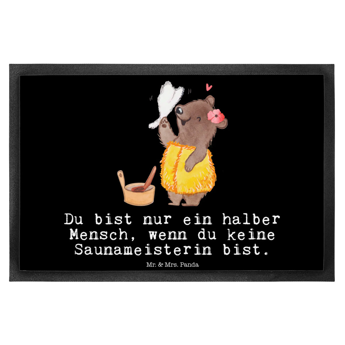 Fußmatte Saunameisterin Herz fußmatte, bodenmatte, Schmutzfangteppich, Abtreter, Schmutzfangmatte, Schmutzmatte, Haustürmatte, Abtretmatte, Fußabstreifer, außenmatte, Gummi-Fußmatte, abstreifer, Türvorleger, teppichmatte, Bodenvorleger, Sauberlaufmatte, Vorleger, Schuhabstreifer, hausmatte, Eingangsteppich, Outdoor-Matte, Schmutzfänger, Fußabtreter, flurmatte, Eingangsmatte, matte haustür, Türmatte, Gummimatte, Fussmatte, Geschenk, Schenken, Jubiläum, Danke, Dankeschön, Beruf, Ausbildung, Abschied, Rente, Kollege, Kollegin, Arbeitskollege, Mitarbeiter, Firma