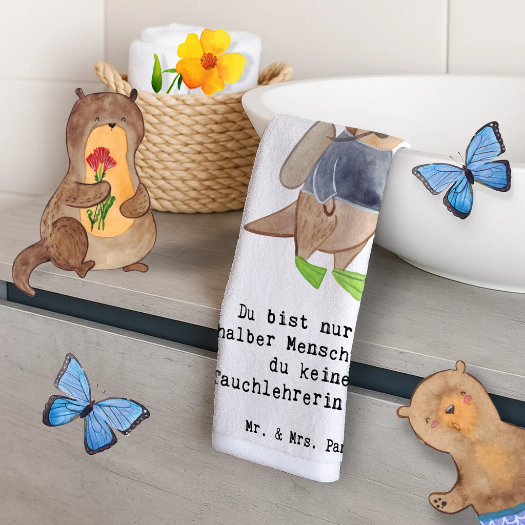 Guest towel Dive Instructor Heart guest towels, hand towels, Guest towel, towel, 50 x 30, gift, gift idea, best, farewell gift, passing exam, anniversary, retirement, promotion, job start, sayings, funny, profession