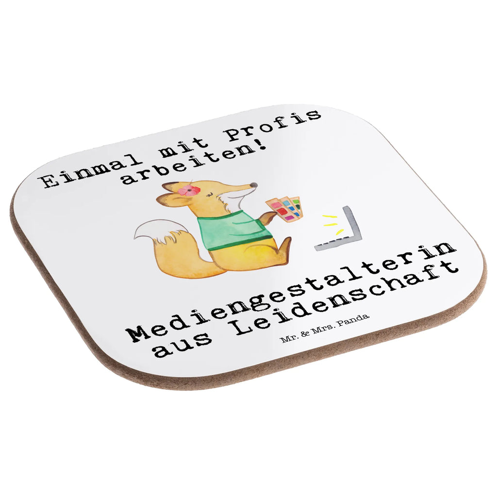 Square coaster Media Designer Passion gift, gifts, party, presents, Coasters, breakfast, glass coasters, gift idea, best, farewell gift, passing exam, anniversary, retirement, promotion, job start, sayings, funny, profession