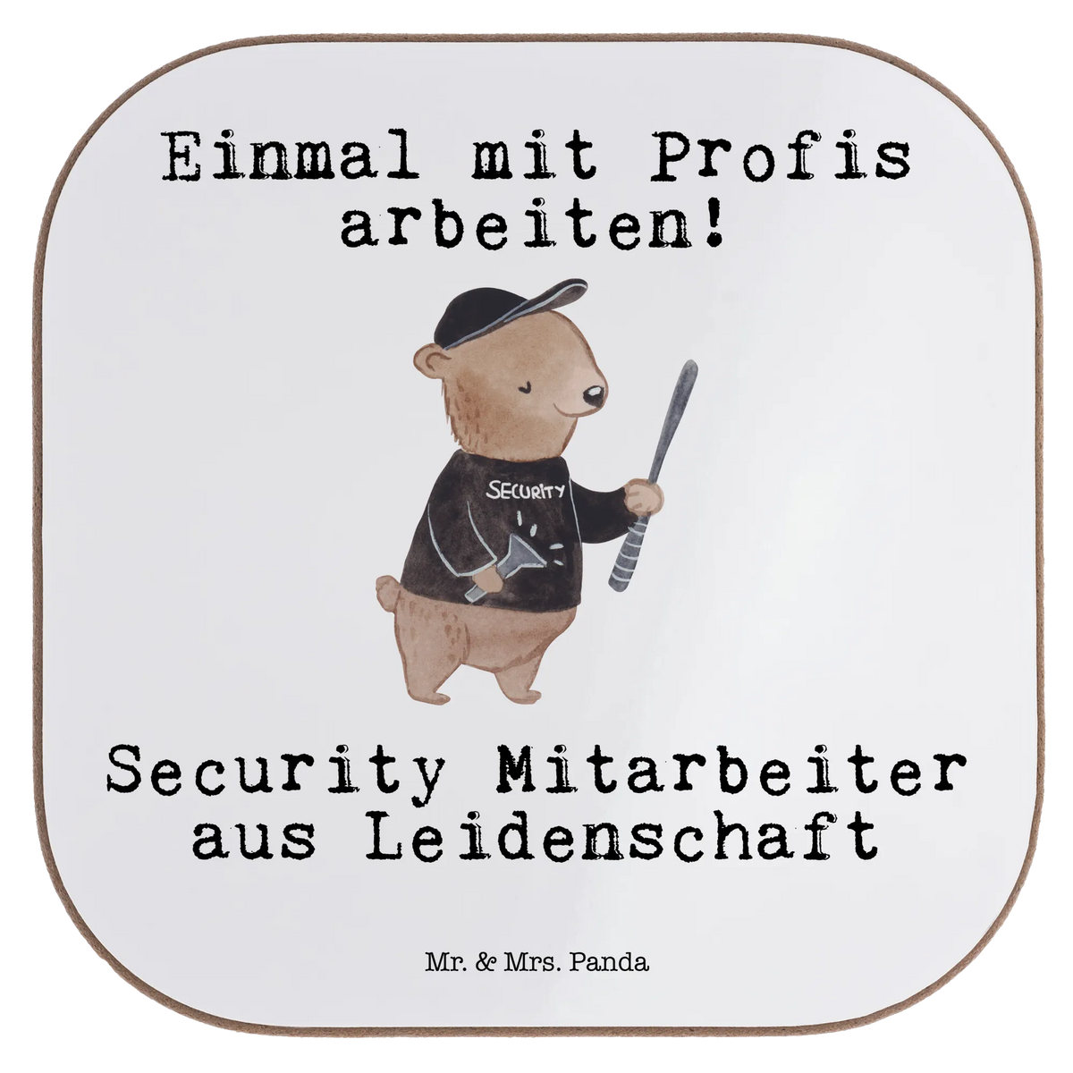 Square coaster Security Guard Passion gifts, party, breakfast, Coasters, presents, glass coasters, gift, gift idea, best, farewell gift, passing exam, anniversary, retirement, promotion, job start, sayings, funny, profession