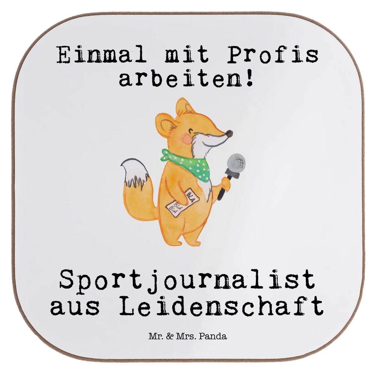 Square coaster Sports journalist Passion breakfast, glass coasters, gifts, gift, party, presents, Coasters, gift idea, best, farewell gift, passing exam, anniversary, retirement, promotion, job start, sayings, funny, profession