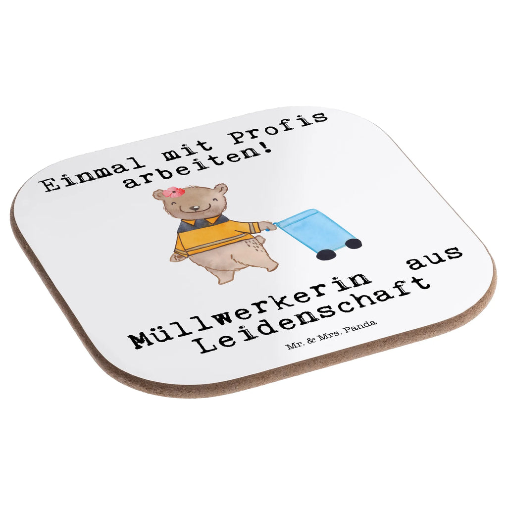 Square coaster female garbage collector passion glass coasters, Coasters, gifts, party, breakfast, presents, gift, gift idea, best, farewell gift, passing exam, anniversary, retirement, promotion, job start, sayings, funny, profession