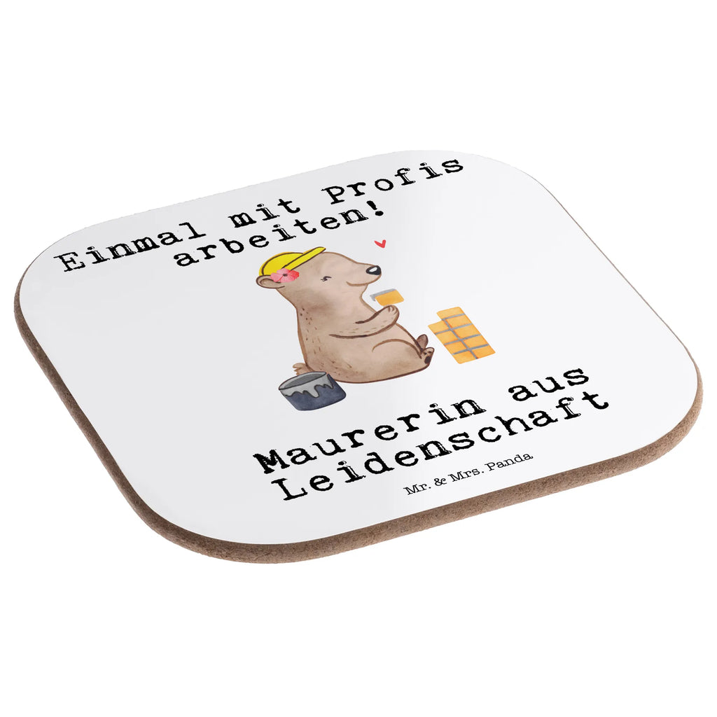 Square coaster bricklayer Passion gift, gifts, party, Coasters, breakfast, presents, glass coasters, gift idea, best, farewell gift, passing exam, anniversary, retirement, promotion, job start, sayings, funny, profession