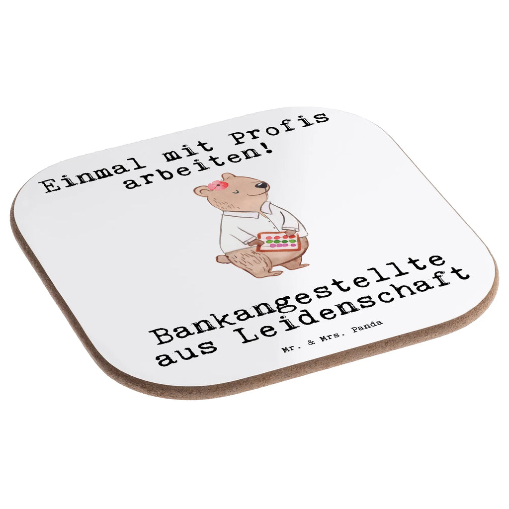 Square coaster bank employee Passion gifts, party, glass coasters, gift, presents, Coasters, breakfast, gift idea, best, farewell gift, passing exam, anniversary, retirement, promotion, job start, sayings, funny, profession