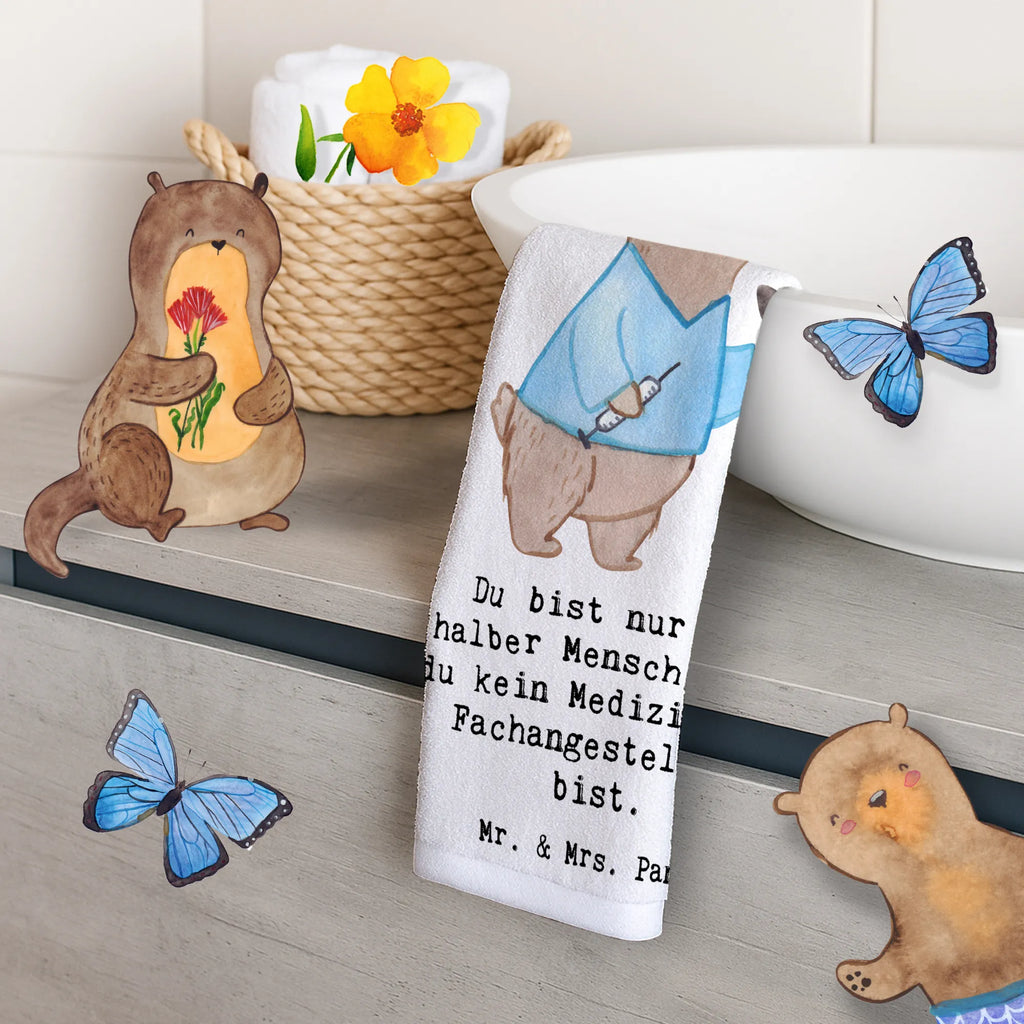 Ręcznik dla gości asystent medyczny serce Zawód, Wykształcenie, Jubileusz, Pożegnanie, Emerytura, Kolega, Koleżanka, Prezent, Dawać, Pracownik, Współpracownik, Firma, Dziękuję, Dziękuję bardzo