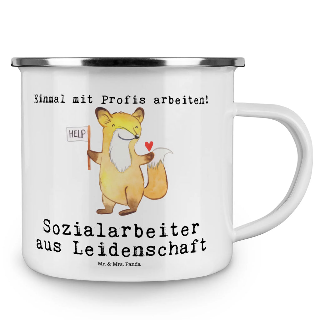 Kempingowy kubek emaliowany pracownik socjalny pasja Zawód, Wykształcenie, Jubileusz, Pożegnanie, Emerytura, Kolega, Koleżanka, Prezent, Dawać, Pracownik, Współpracownik, Firma, Dziękuję, Dziękuję bardzo