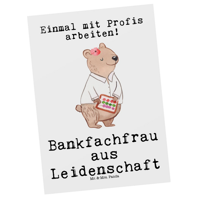 Postkarte Bankfachfrau Leidenschaft