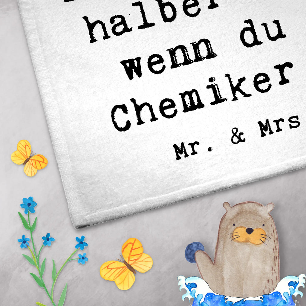 Ręcznik dla gości chemik serce Zawód, Wykształcenie, Jubileusz, Pożegnanie, Emerytura, Kolega, Koleżanka, Prezent, Dawać, Pracownik, Współpracownik, Firma, Dziękuję, Dziękuję bardzo