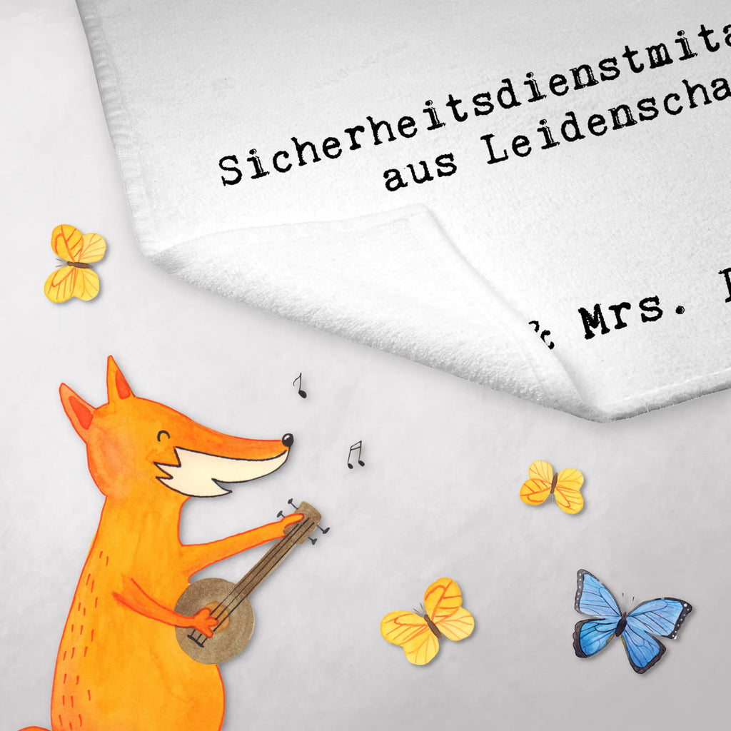 Ręcznik dla gości pracownik ochrony pasja Zawód, Wykształcenie, Jubileusz, Pożegnanie, Emerytura, Kolega, Koleżanka, Prezent, Dawać, Pracownik, Współpracownik, Firma, Dziękuję, Dziękuję bardzo
