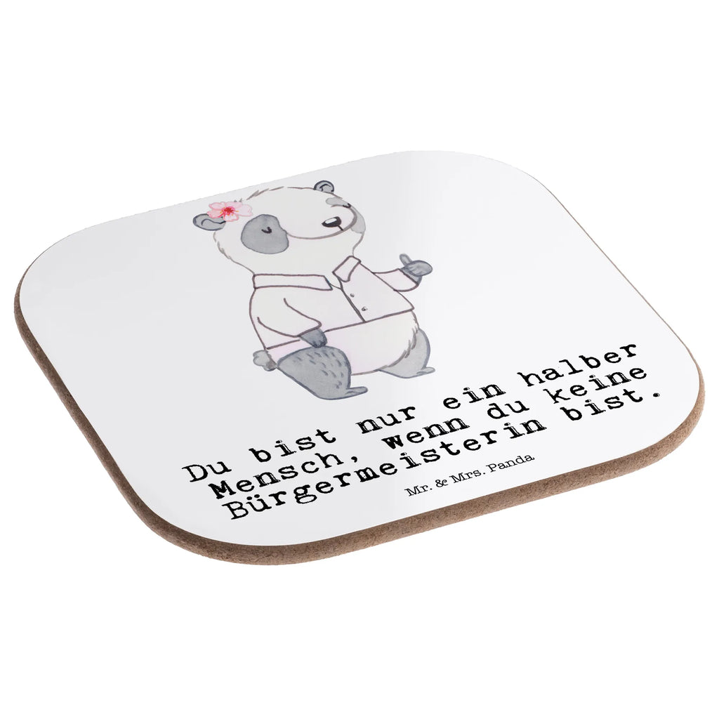 Square coaster Mayor heart presents, party, breakfast, gifts, gift, Coasters, glass coasters, gift idea, best, farewell gift, passing exam, anniversary, retirement, promotion, job start, sayings, funny, profession