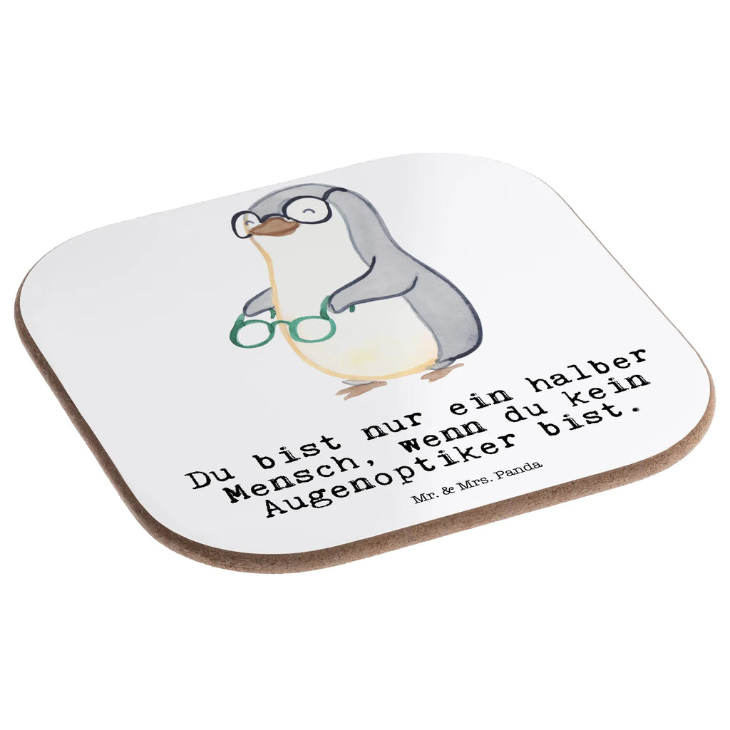 Square coaster optician Heart Coasters, glass coasters, gift, presents, breakfast, gifts, party, gift idea, best, farewell gift, passing exam, anniversary, retirement, promotion, job start, sayings, funny, profession