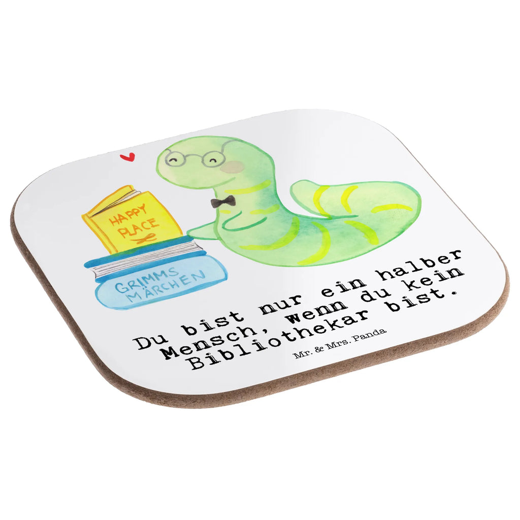 Square coaster librarian Heart party, glass coasters, presents, gift, Coasters, breakfast, gifts, gift idea, best, farewell gift, passing exam, anniversary, retirement, promotion, job start, sayings, funny, profession