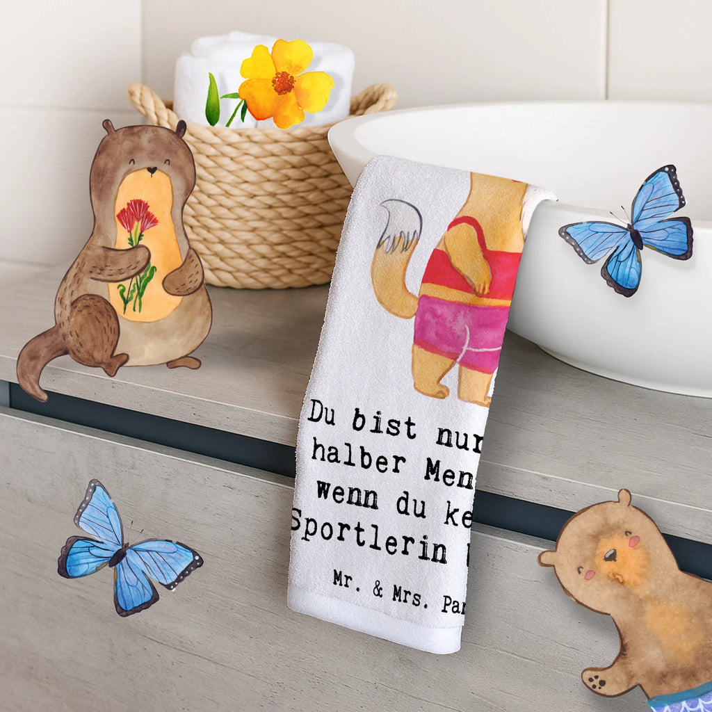 Ręcznik dla gości Sportsmenka serce Zawód, Wykształcenie, Jubileusz, Pożegnanie, Emerytura, Kolega, Koleżanka, Prezent, Dawać, Pracownik, Współpracownik, Firma, Dziękuję, Dziękuję bardzo