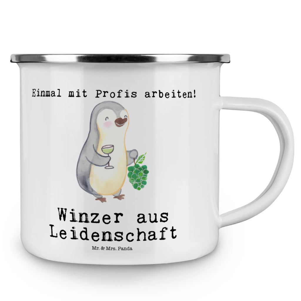 Kempingowy kubek emaliowany Winiarz Pasja Zawód, Wykształcenie, Jubileusz, Pożegnanie, Emerytura, Kolega, Koleżanka, Prezent, Dawać, Pracownik, Współpracownik, Firma, Dziękuję, Dziękuję bardzo