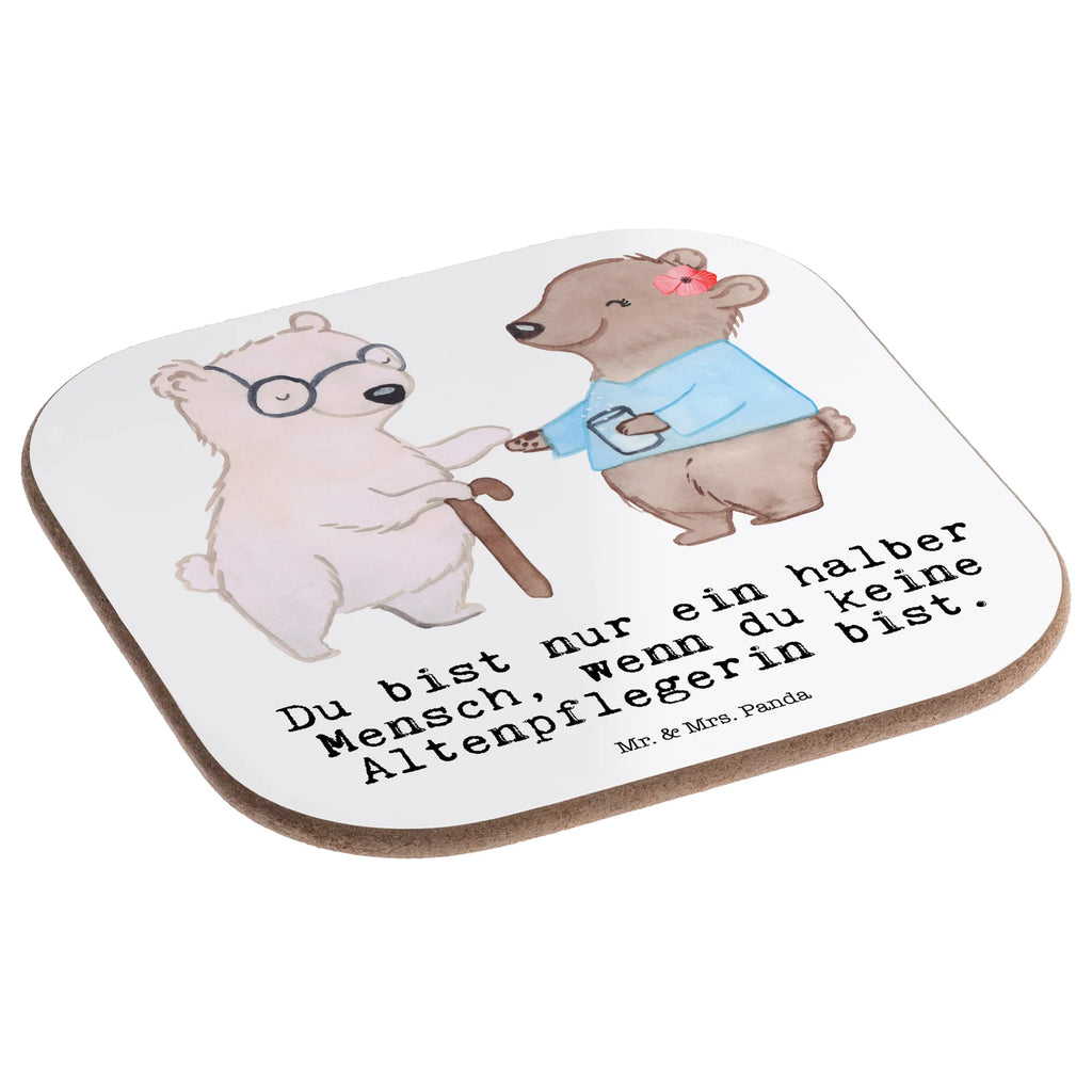 Square coaster Geriatric nurse Heart gift, party, gifts, breakfast, glass coasters, presents, Coasters, gift idea, best, farewell gift, passing exam, anniversary, retirement, promotion, job start, sayings, funny, profession