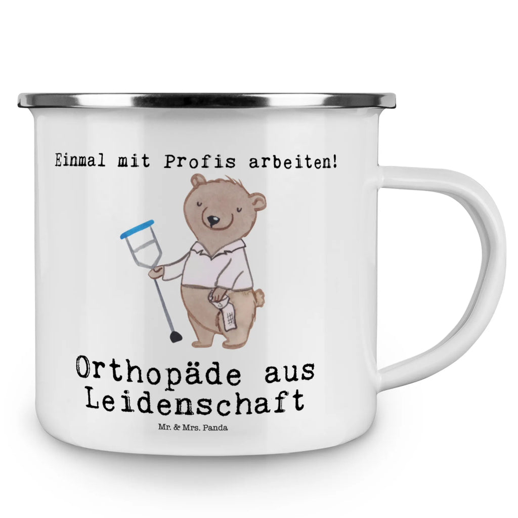 Kempingowy kubek emaliowany Ortopeda pasja Zawód, Wykształcenie, Jubileusz, Pożegnanie, Emerytura, Kolega, Koleżanka, Prezent, Dawać, Pracownik, Współpracownik, Firma, Dziękuję, Dziękuję bardzo