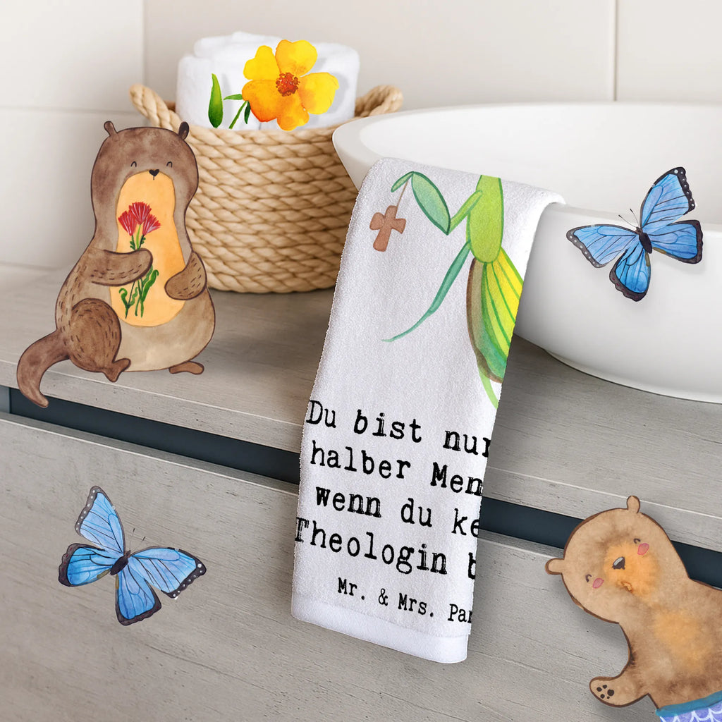 Guest towel Theologian heart 50 x 30, hand towels, Guest towel, towel, guest towels, gift, gift idea, best, farewell gift, passing exam, anniversary, retirement, promotion, job start, sayings, funny, profession