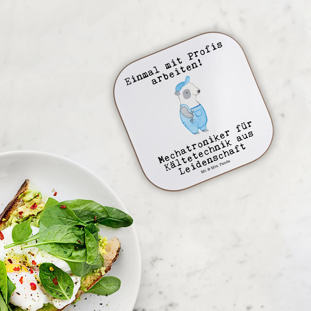 Square coaster Mechatronics Technician for Refrigeration Technology Passion Coasters, party, glass coasters, presents, gift, gifts, breakfast, gift idea, best, farewell gift, passing exam, anniversary, retirement, promotion, job start, sayings, funny, profession