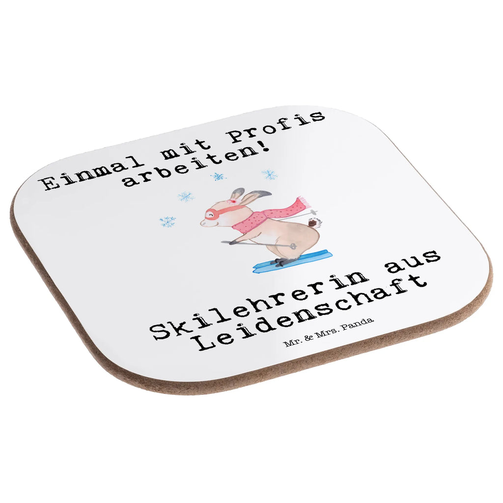 Square coaster female ski instructor Passion party, Coasters, breakfast, glass coasters, gifts, presents, gift, gift idea, best, farewell gift, passing exam, anniversary, retirement, promotion, job start, sayings, funny, profession