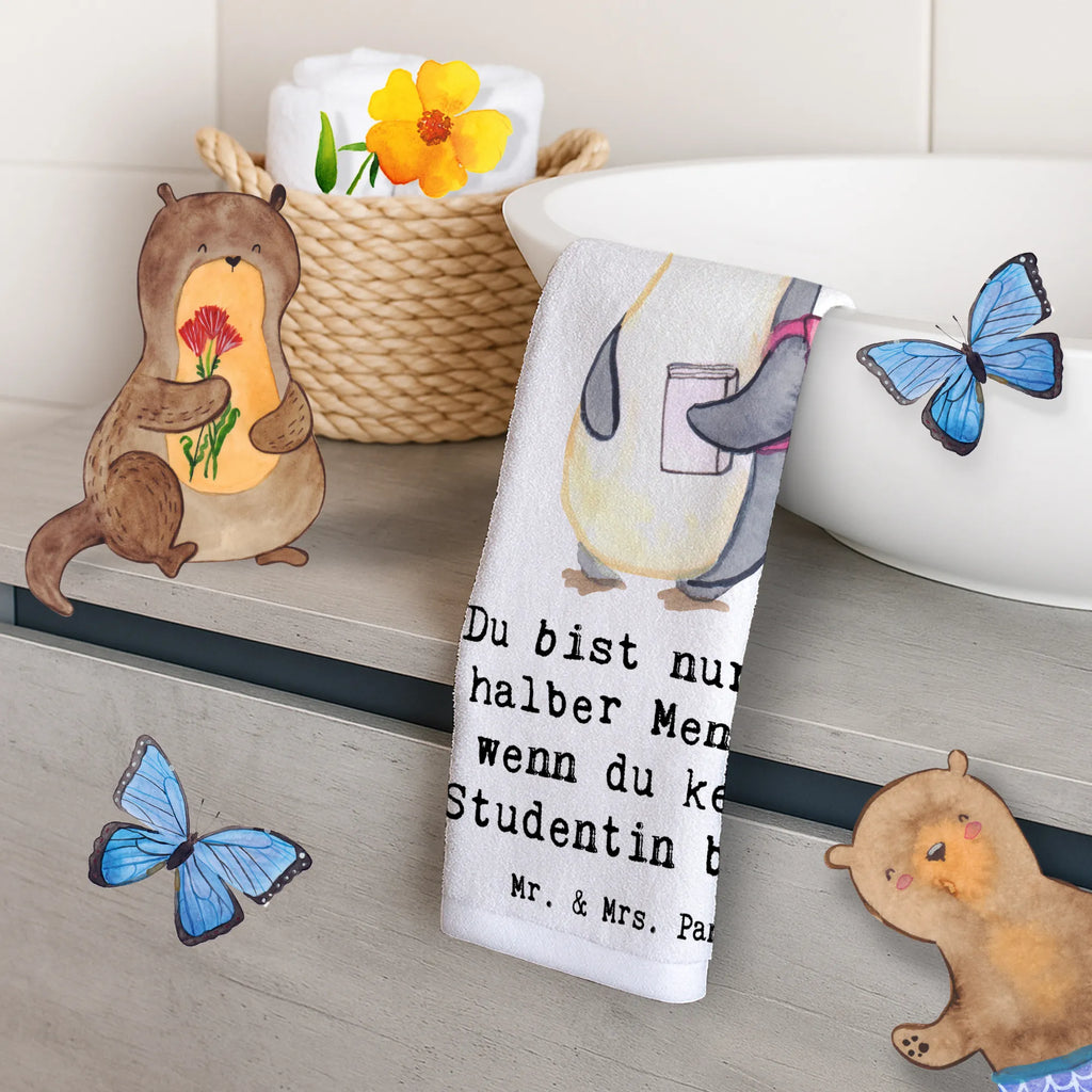 Ręcznik dla gości Studentka serce Zawód, Wykształcenie, Jubileusz, Pożegnanie, Emerytura, Kolega, Koleżanka, Prezent, Dawać, Pracownik, Współpracownik, Firma, Dziękuję, Dziękuję bardzo