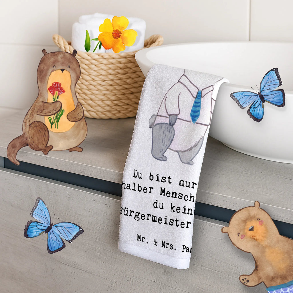 Ręcznik dla gości Burmistrz serce Zawód, Wykształcenie, Jubileusz, Pożegnanie, Emerytura, Kolega, Koleżanka, Prezent, Dawać, Pracownik, Współpracownik, Firma, Dziękuję, Dziękuję bardzo