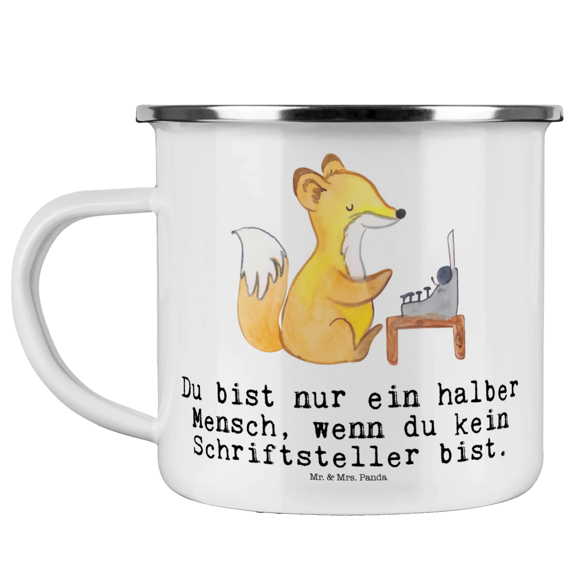Enamel camping mug writer heart gift, sayings, gift idea, best, farewell gift, passing exam, anniversary, retirement, promotion, job start, profession